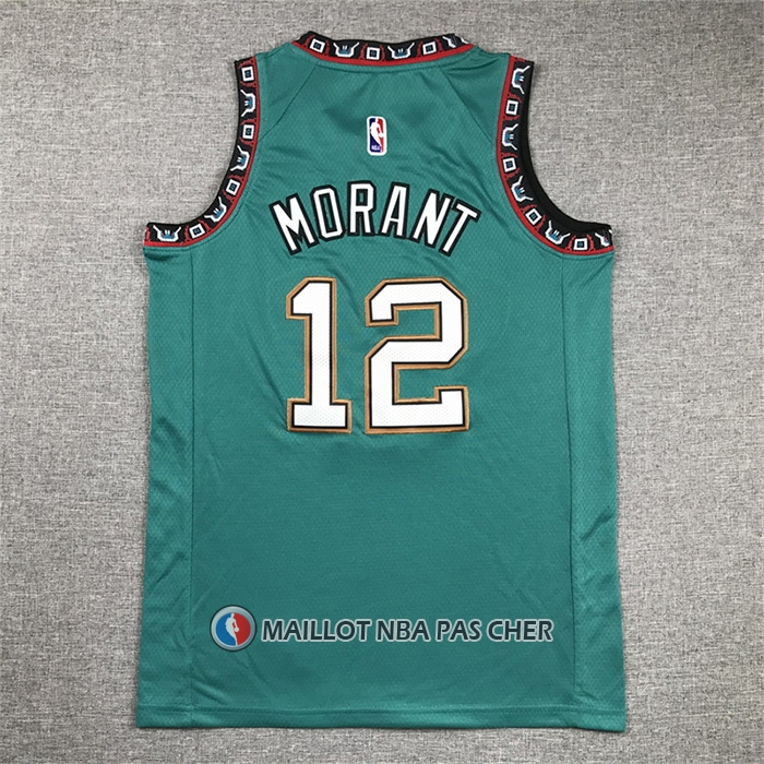 Maillot Enfant Memphis Grizzlies Ja Morant NO 12 Classic Retro Vert